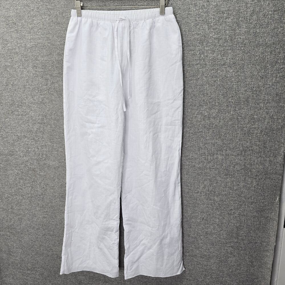 SNDYS LINEN PULL ON PANTS, WHITE  SIZE M, NWT *
